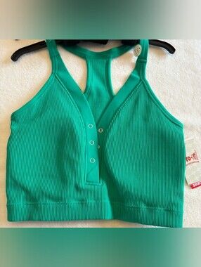 Pro Fit Women’s Medium Green Ribbed Racerback Bralette NWOT
